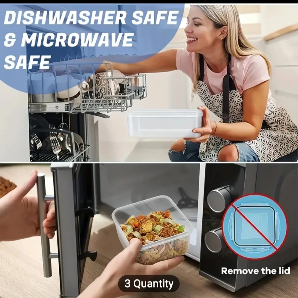 Airtight Food Storage Container Set - Clear and Blue - Picture 6 of 6